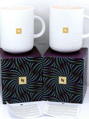 2 x Nespresso Festive Coffee Mugs 12.8oz ea -Artist Thandiwe Muriu (Lmt Ed) NIB